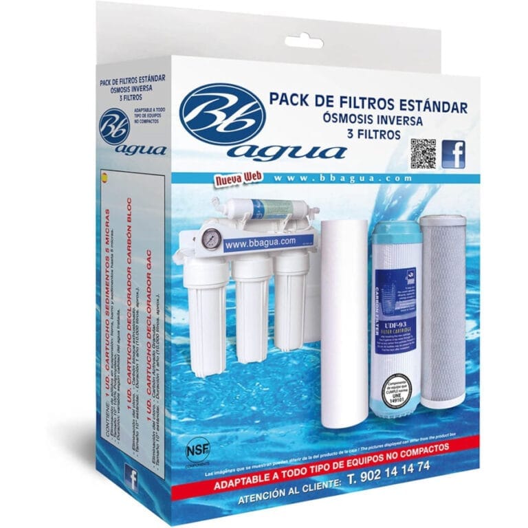 Pack de filtros para sistema de ósmosis inversa BBAgua 1 de sedimentos, GAC, 1 de carbón activado